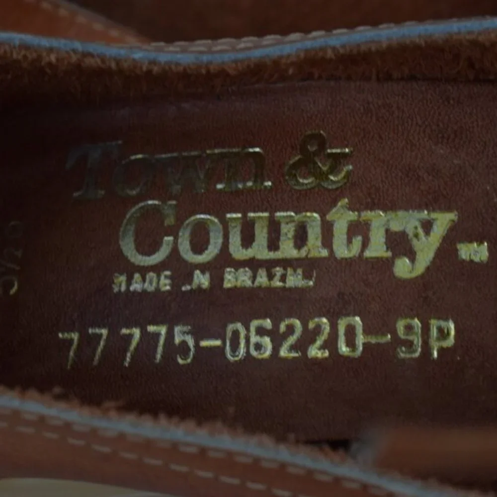 Town and Country Lace Leather Woven‎ Shoes size 5 1/2 B